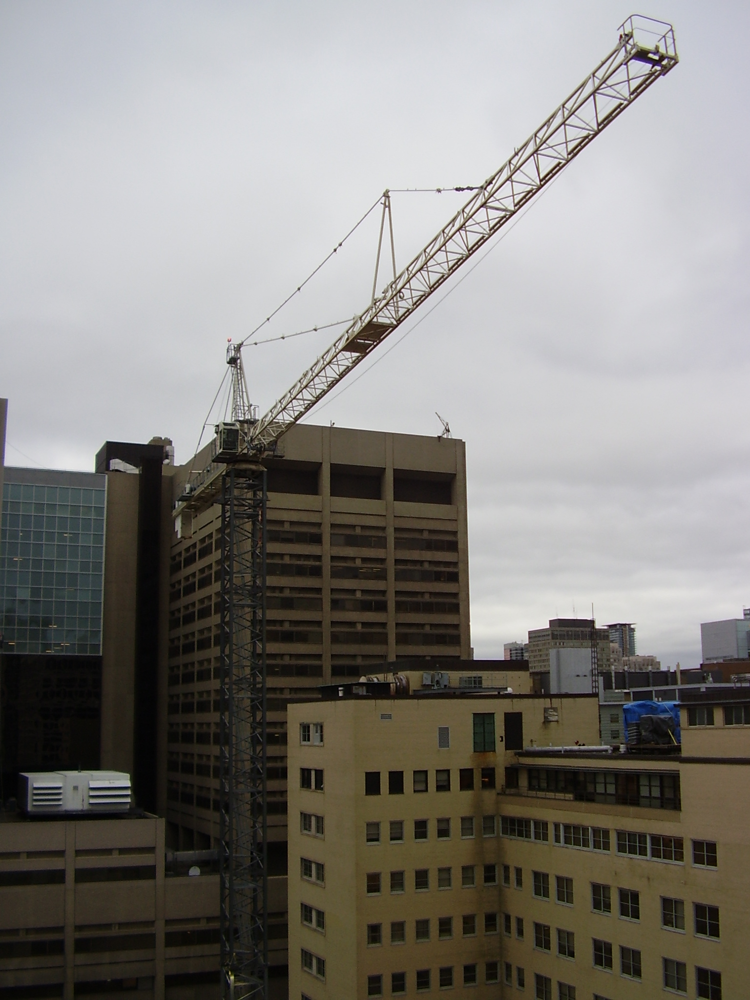 High-rise tower crane construction environment